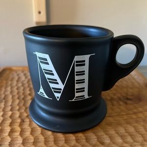 Anthropologie initial mug “M” in black